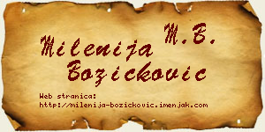 Milenija Božičković vizit kartica
